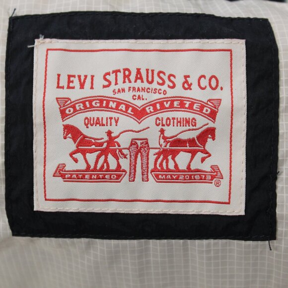 Levis Bomber Jacket Full Zip Up Long Sleeve Pockets Cotton Black Large Preowned - Picture 4 of 9